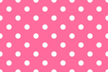 White polka dot on pink background. seamless white polka dot pattern on pink background