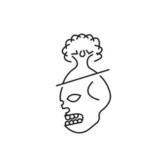 vector human head and tree logo icon.