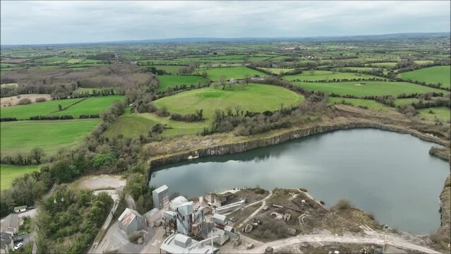 Aerial view of ancient Irish Fort in Co Armagh - Navan Fort