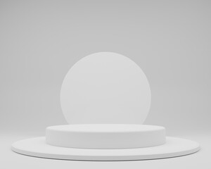 3d illutration background abstract stage studio simple minimalist white color