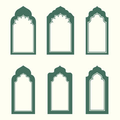 set of green frames