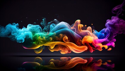 Rainbow smoke abstract background. Generative AI, Generative, AI