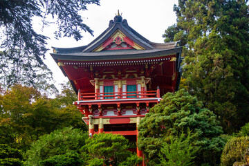 Obraz premium A Japanese building in Japanese Garden