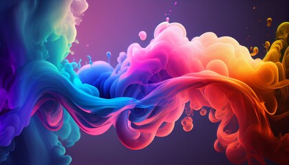 Rainbow smoke abstract background. Generative AI, Generative, AI