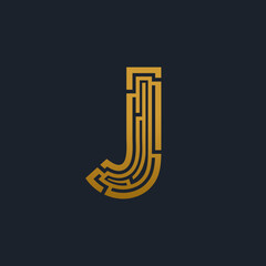 modern monogram letter J logo vector template