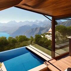 A luxury home with a pool and a view 1_SwinIRGenerative AI