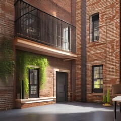 An urban loft apartment with exposed brick walls 1_SwinIRGenerative AI
