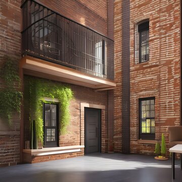 An Urban Loft Apartment With Exposed Brick Walls 1_SwinIRGenerative AI