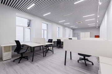 Empty office after renovation with new furniture