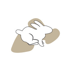 Rabbit logo design illustration template vector icon