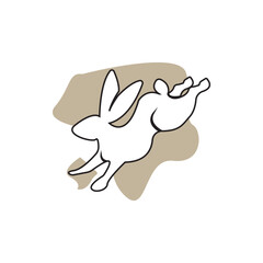 Rabbit logo design illustration template vector icon