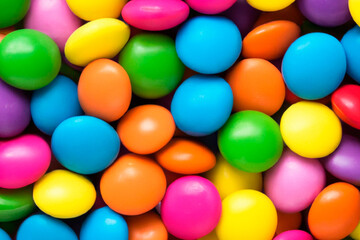 Obraz premium 3d illustration of mixed spherical colored chocolates