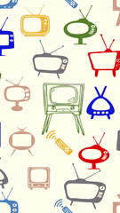 set of old vintage TVs