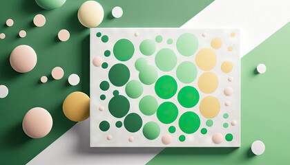 Saint Patrick's Day Geometric Shapes with Dotted designs and Soft color palette : A Beautiful Unique Colorful and Bold 3D Rendering Wallpaper Template for Celebration (generative AI)