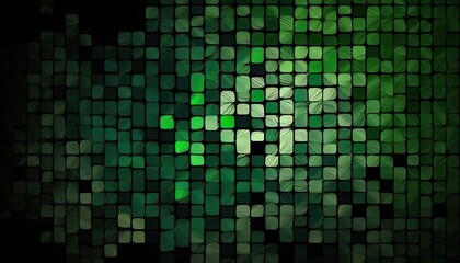 Saint Patrick's Day Geometric Shapes with Mosaic patterns and Dark color palette : A Beautiful Unique Colorful and Bold 3D Rendering Wallpaper Template for Celebration (generative AI)