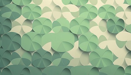 Saint Patrick's Day Geometric Shapes with Repeating shapes and Soft color palette : A Beautiful Unique Colorful and Bold 3D Rendering Wallpaper Template for Celebration (generative AI)