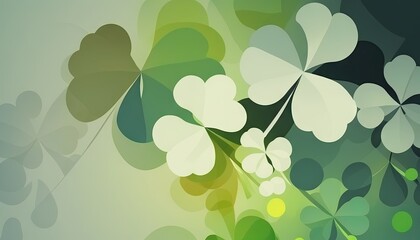 Saint Patrick's Day Geometric Shapes with Simple and Clean Abstract and Light color palette : A Beautiful Unique Colorful and Bold 3D Rendering Wallpaper Template for Celebration (generative AI)