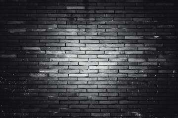 Old retro style dark grey bricks wall for abstract brick background and texture.
