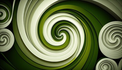 Saint Patrick's Day Geometric Shapes with Swirl designs and Calm color palette : A Beautiful Unique Colorful and Bold 3D Rendering Wallpaper Template for Celebration (generative AI)