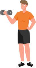 Healthy man in sportswear doing exercise