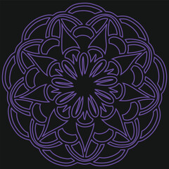 mandala ornament with black background