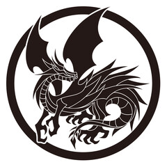 家紋風デザイン / メカドラゴン