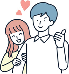 婚活　男女　シンプルイラスト