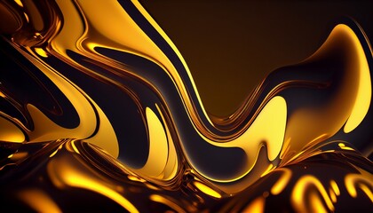 Gold fluid abstract background. Generative AI, Generative, AI