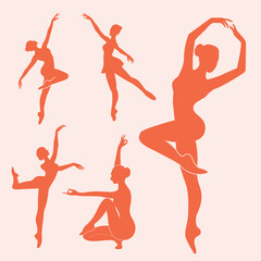 set of dancing ballet people