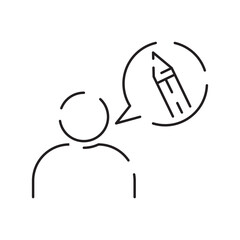 Artist line icon vector. Digital artist and digital art tools sign. isolated contour symbol black illustration creative idea