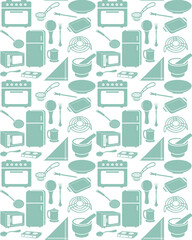 seamless pattern with kitchen tools