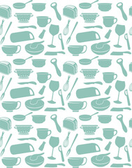 seamless pattern with kitchen tools