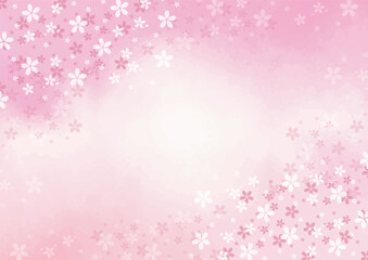 水彩の桜の花のベクターイラスト背景