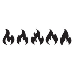Fire icon collection. fire flame symbol