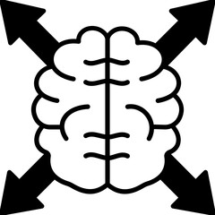Brainstorm Half Glyph Vector Icon which can easily modified

