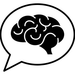  Brain Half Glyph Vector Icon which can easily modified

