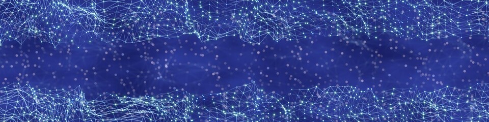 Technology background with glowing grid and dots