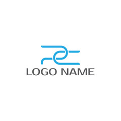 Vector minimalist elegant pc monogram logo design