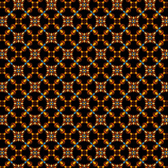 Bright contrast abstract geometric checkered pattern in ethnic style Black background