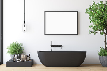 modern bathroom interior mockup