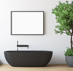 Bathroom frame mockup, 3D rendering