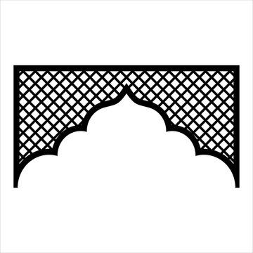 Laser cutting design for temple, Mandir Jali, Partition arch for temple decoration vector