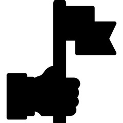 Flag In Hand Half Glyph Vector Icon which can easily modified 

