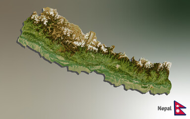 Nepal Mosaic Country Map 