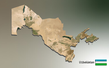 Uzbekistan Mosaic Country Map