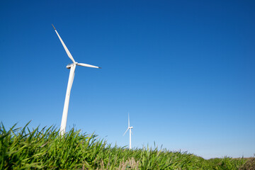Fototapeta premium Wind turbine generators for renewable electric energy production