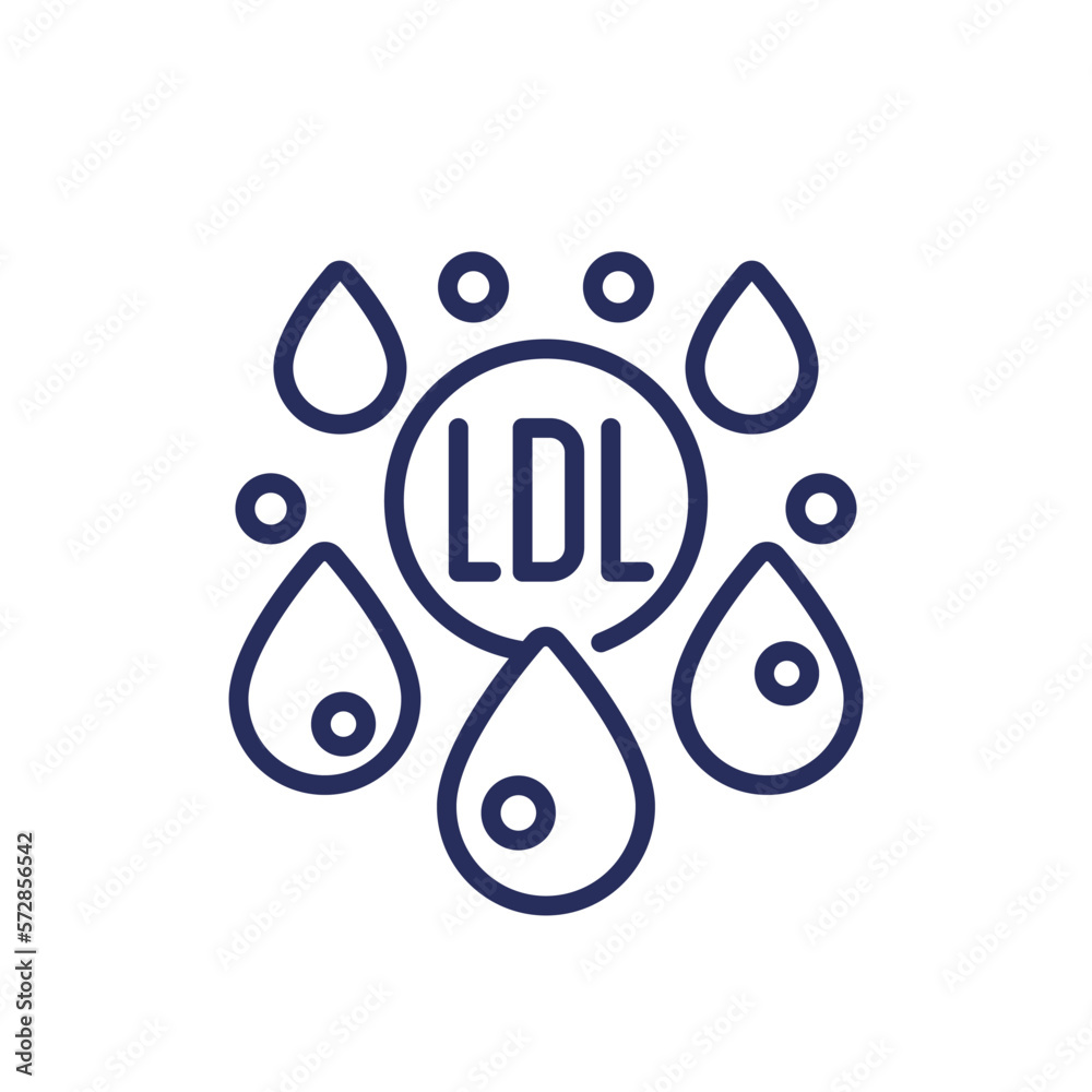 Wall mural LDL Cholesterol line icon, low-density lipoprotein