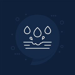 corrosive material and acid line icon, vector