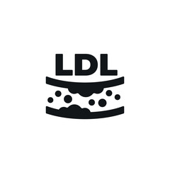 LDL cholesterol icon with an artery