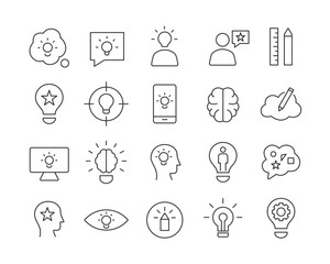 Ideas Icons - Vector Line. Editable Stroke.